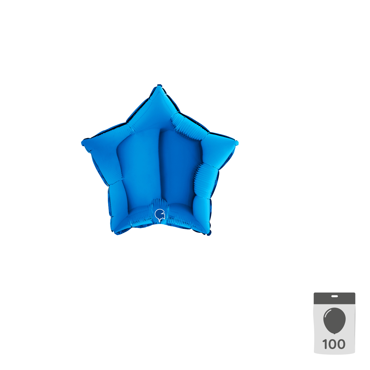 Folieballong - Stjärna Blå 45 cm - BULK 100-pack