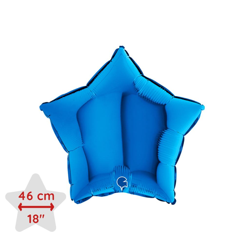 Folieballong - Stjärna Blå 46 cm