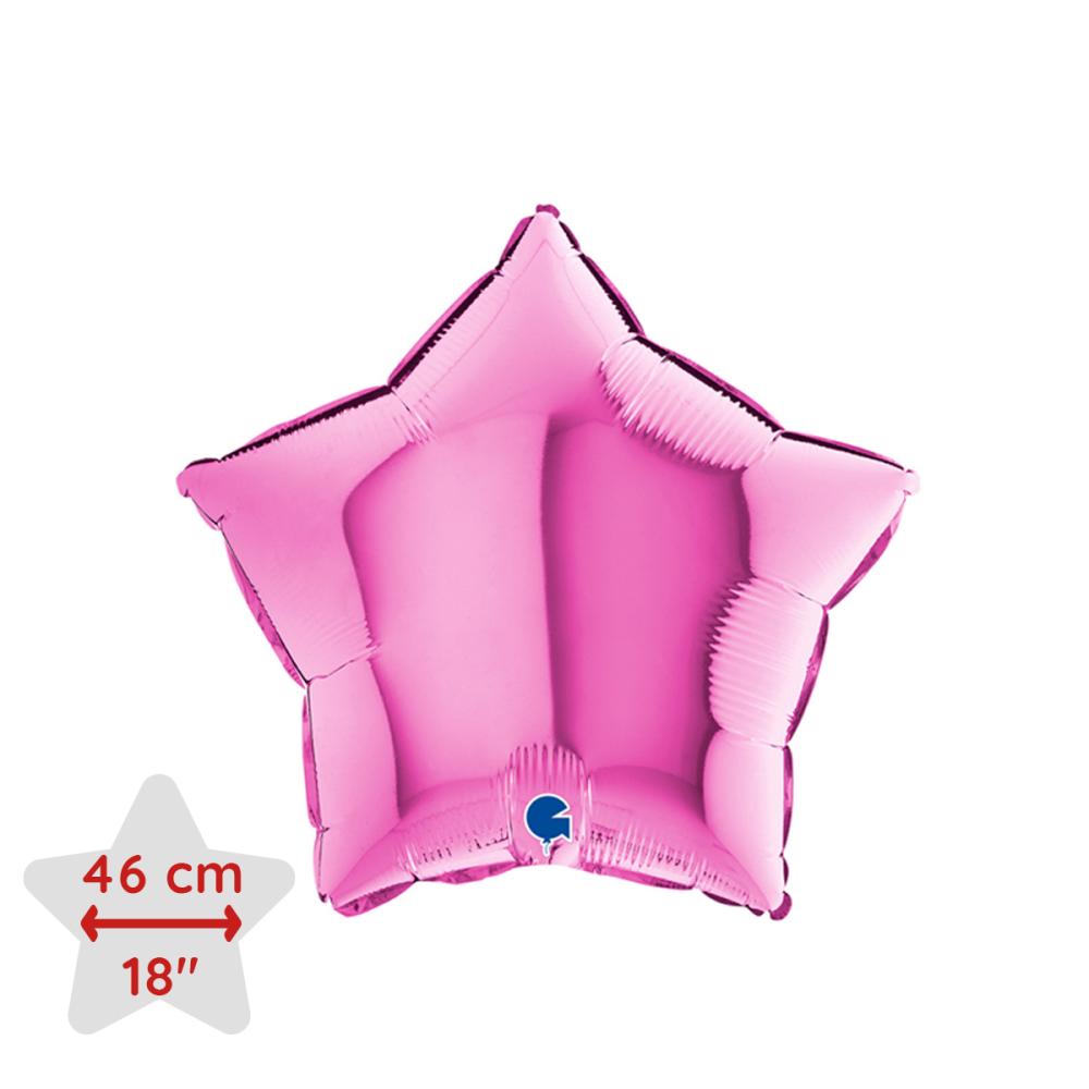 Folieballong - Stjärna Rosa 46 cm