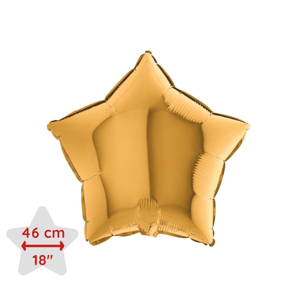 Folieballong - Stjärna Guld 46 cm