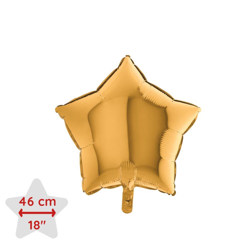 Folieballong - Stjärna Guld 46 cm