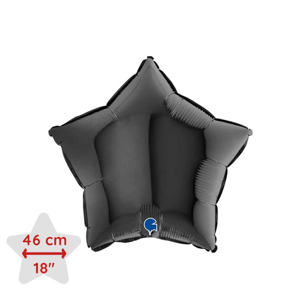 Folieballong - Stjärna Svart 46 cm