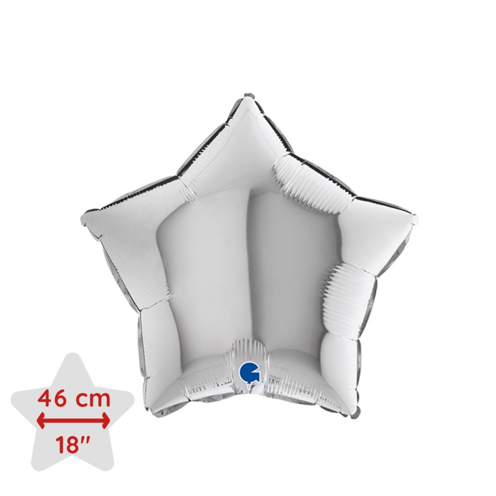 Folieballong - Stjärna Silver 46 cm