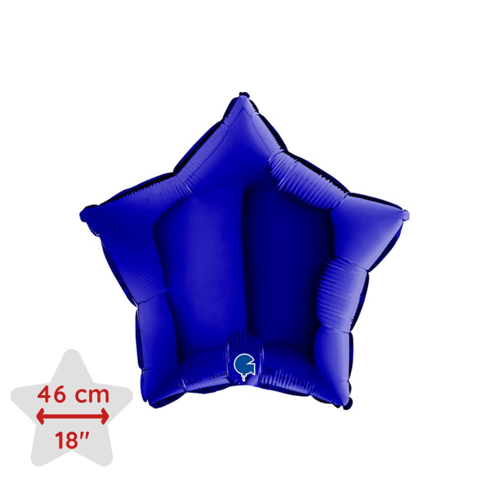 Folieballong - Stjärna Blue Capri 46 cm