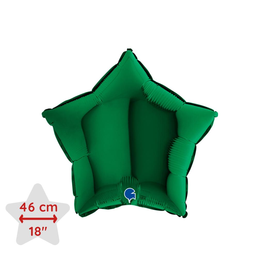 Folieballong - Stjärna Mörkgrön 46 cm