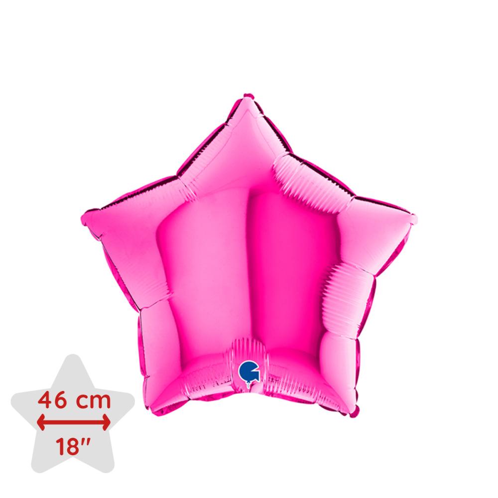 Folieballong - Stjärna Magenta 46 cm