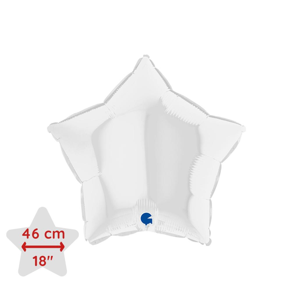 Folieballong - Stjärna Vit 46 cm