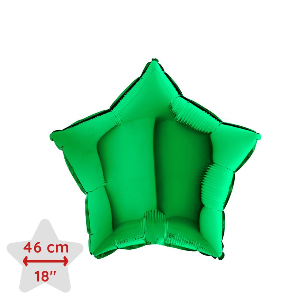 Folieballong - Stjärna Grön 46 cm
