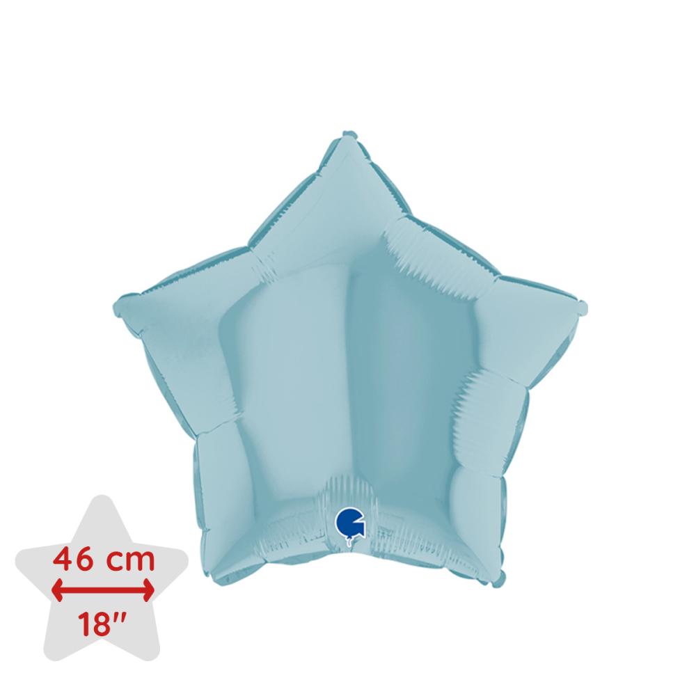 Folieballong - Stjärna Pastellblå 46 cm