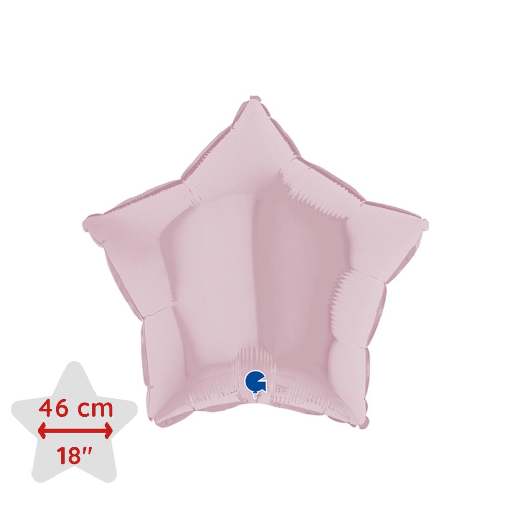 Folieballong - Stjärna Pastellrosa 46 cm