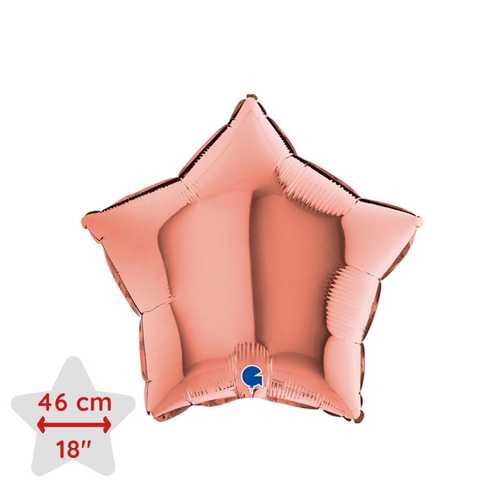 Folieballong - Stjärna Rose Gold 46 cm
