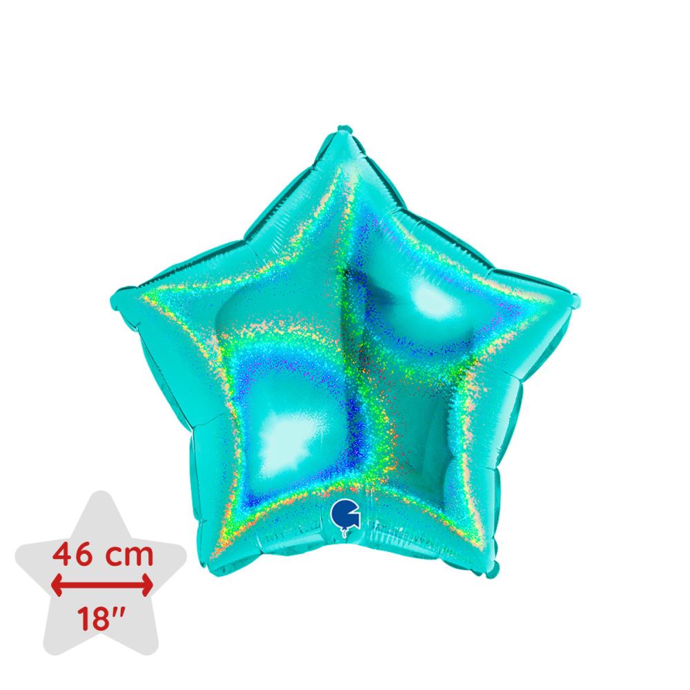 Folieballong - Stjärna Glitter Tiffany 46 cm