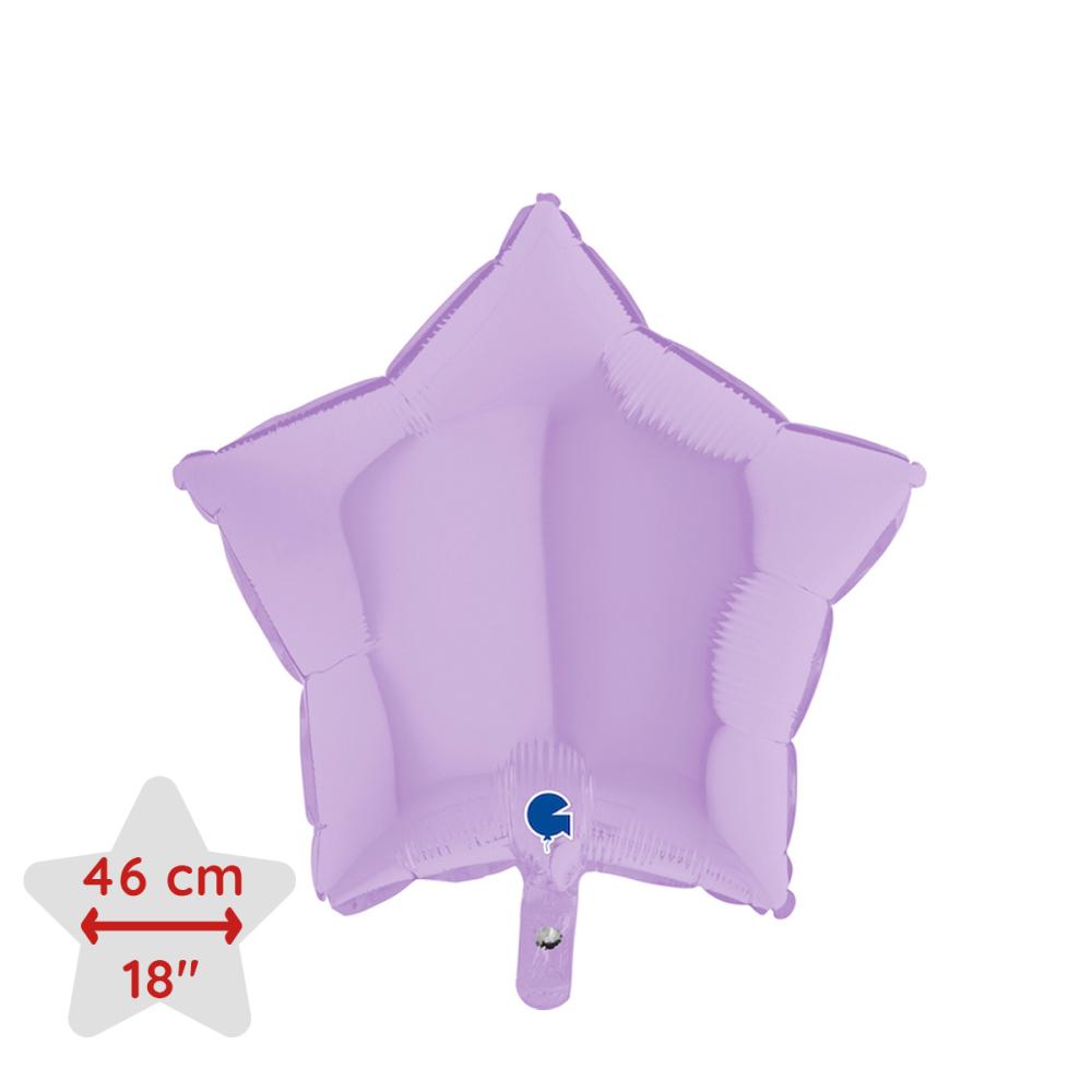 Folieballong - Stjärna Pastell-lila Matte 46 cm