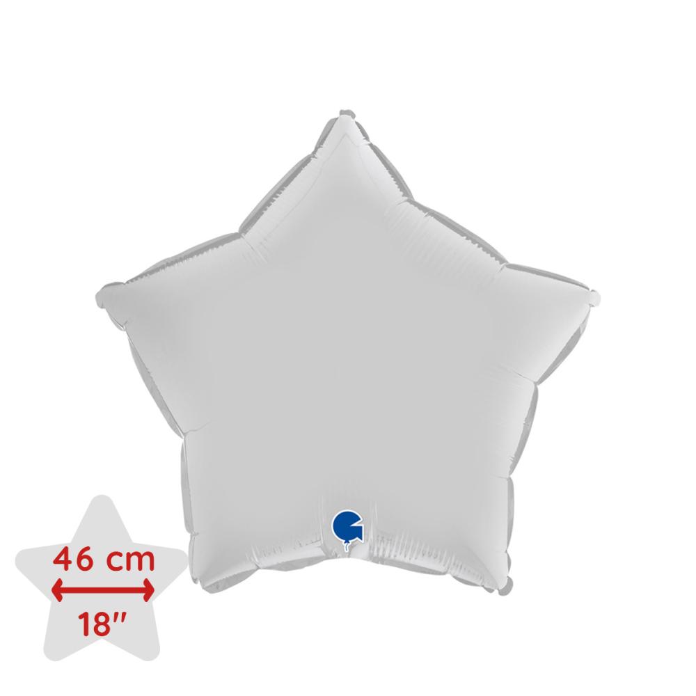 Folieballong - Stjärna Satin White 46 cm