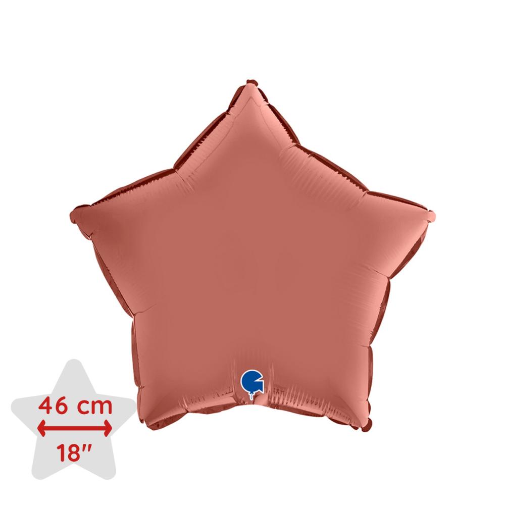 Folieballong - Stjärna Satin Rose Gold 46 cm