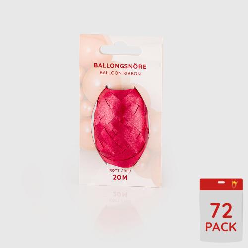 Ballongsnören - Rött 20m - 72-pack