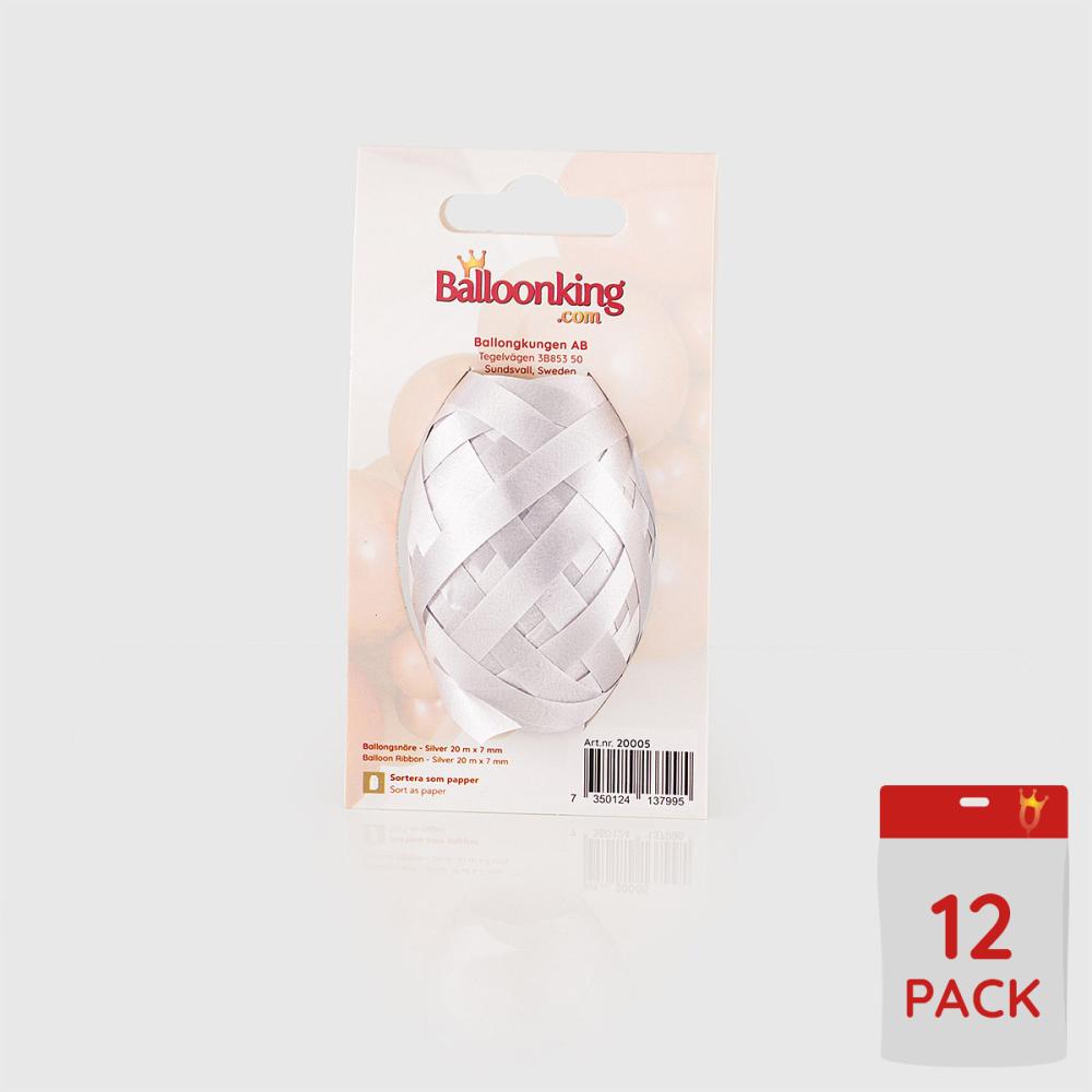 Ballongsnören - Silver 20m - 12-pack