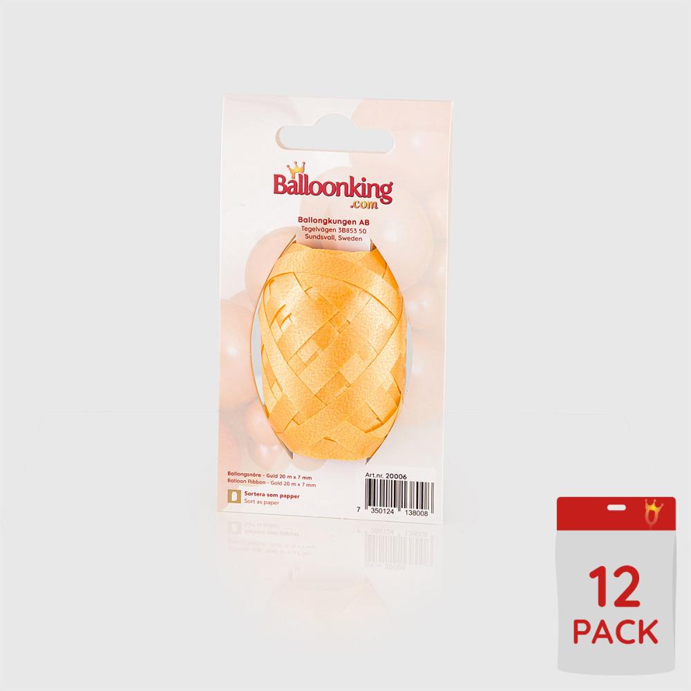 Ballongsnören - Guld 20m - 12-pack