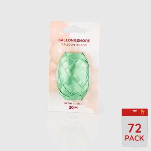 Ballongsnören - Gröna 20m - 72-pack