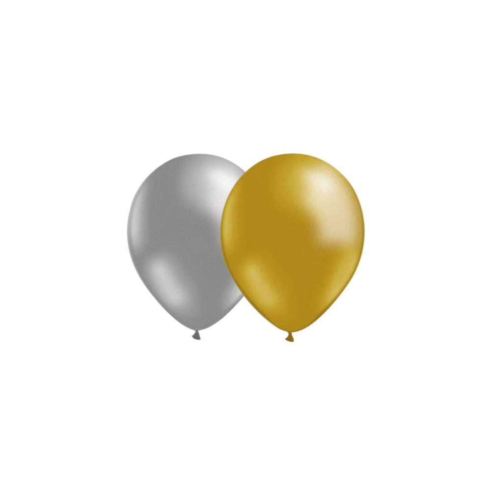 Ballongkombo - Silver-Guld 10-pack