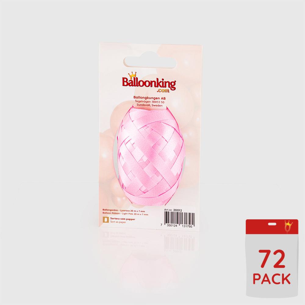 Ballongsnören - Ljusrosa 20m - 72-pack