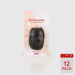 Ballongsnören - Svarta 20m - 12-pack