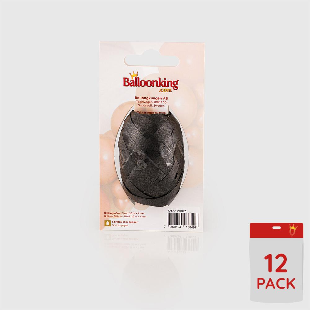 Ballongsnören - Svarta 20m - 12-pack