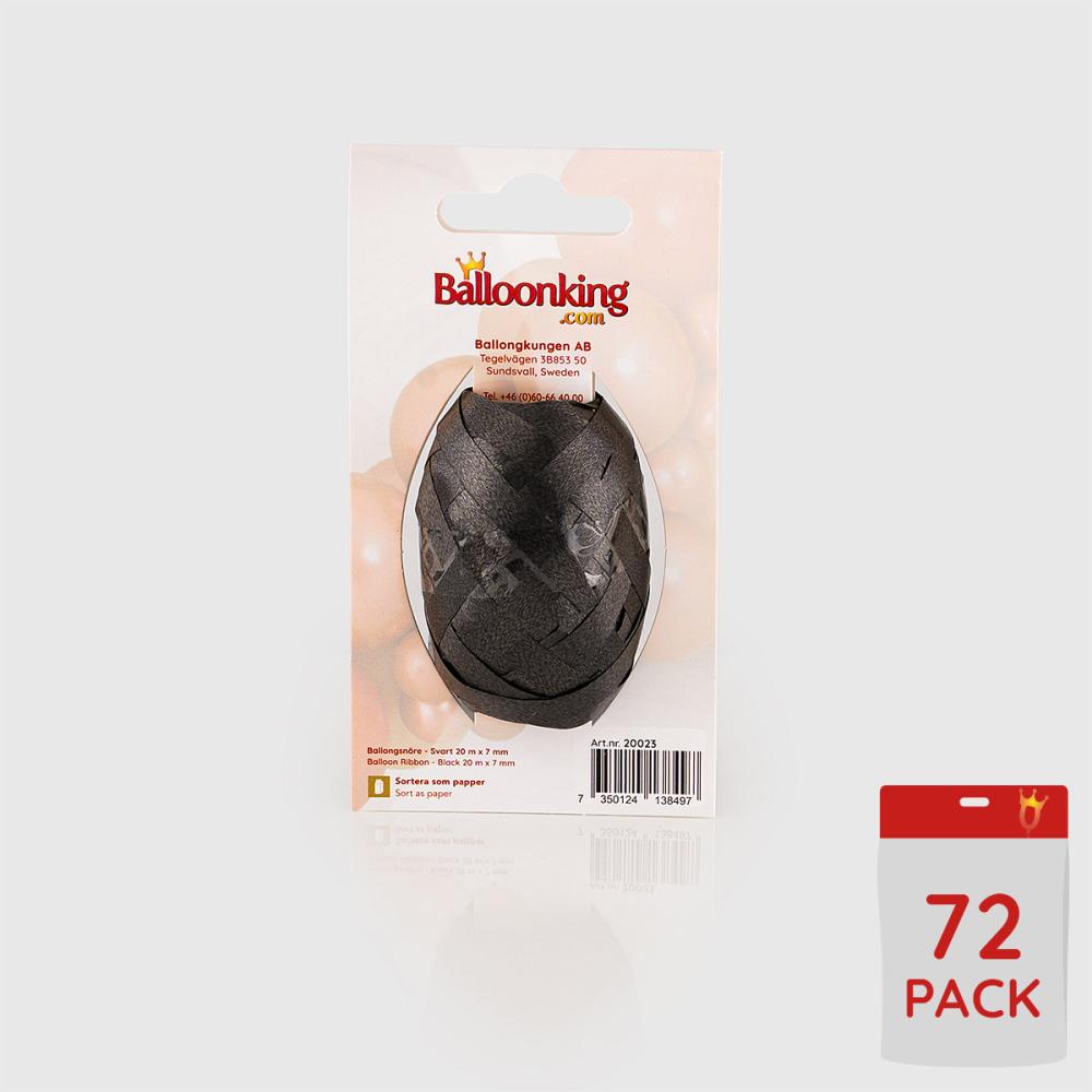 Ballongsnören - Svarta 20m - 72-pack
