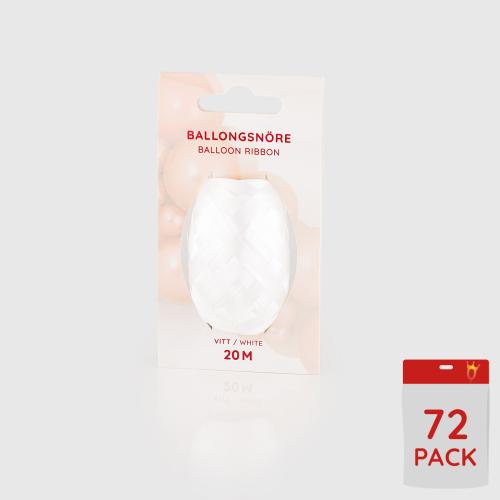 Ballongsnören - Vita 20m - 72-pack
