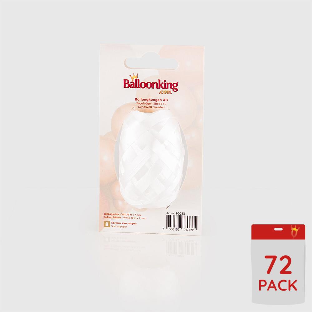 Ballongsnören - Vita 20m - 72-pack
