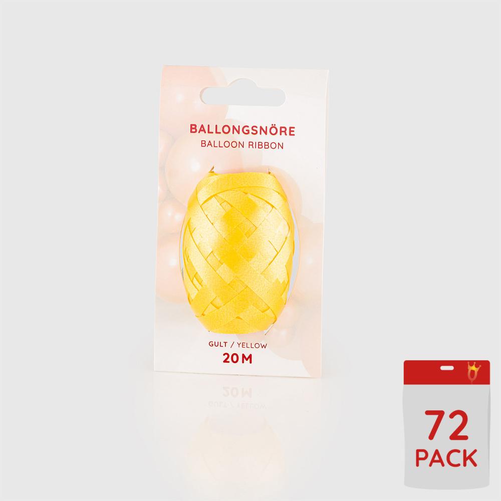 Ballongsnören - Gula 20m - 72-pack