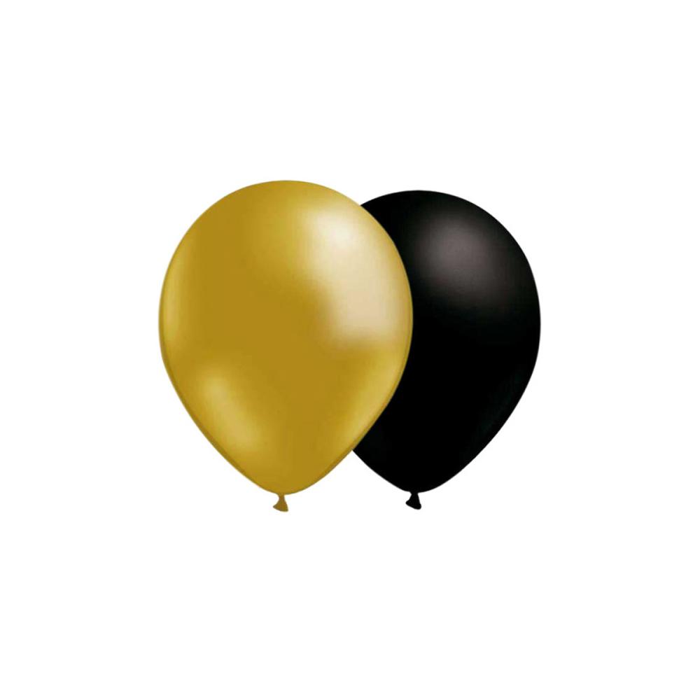 Ballongkombo - Guld-Svart 10-pack