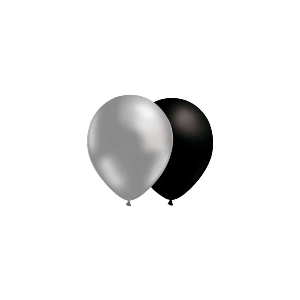 Ballongkombo - Silver-Svart 10-pack