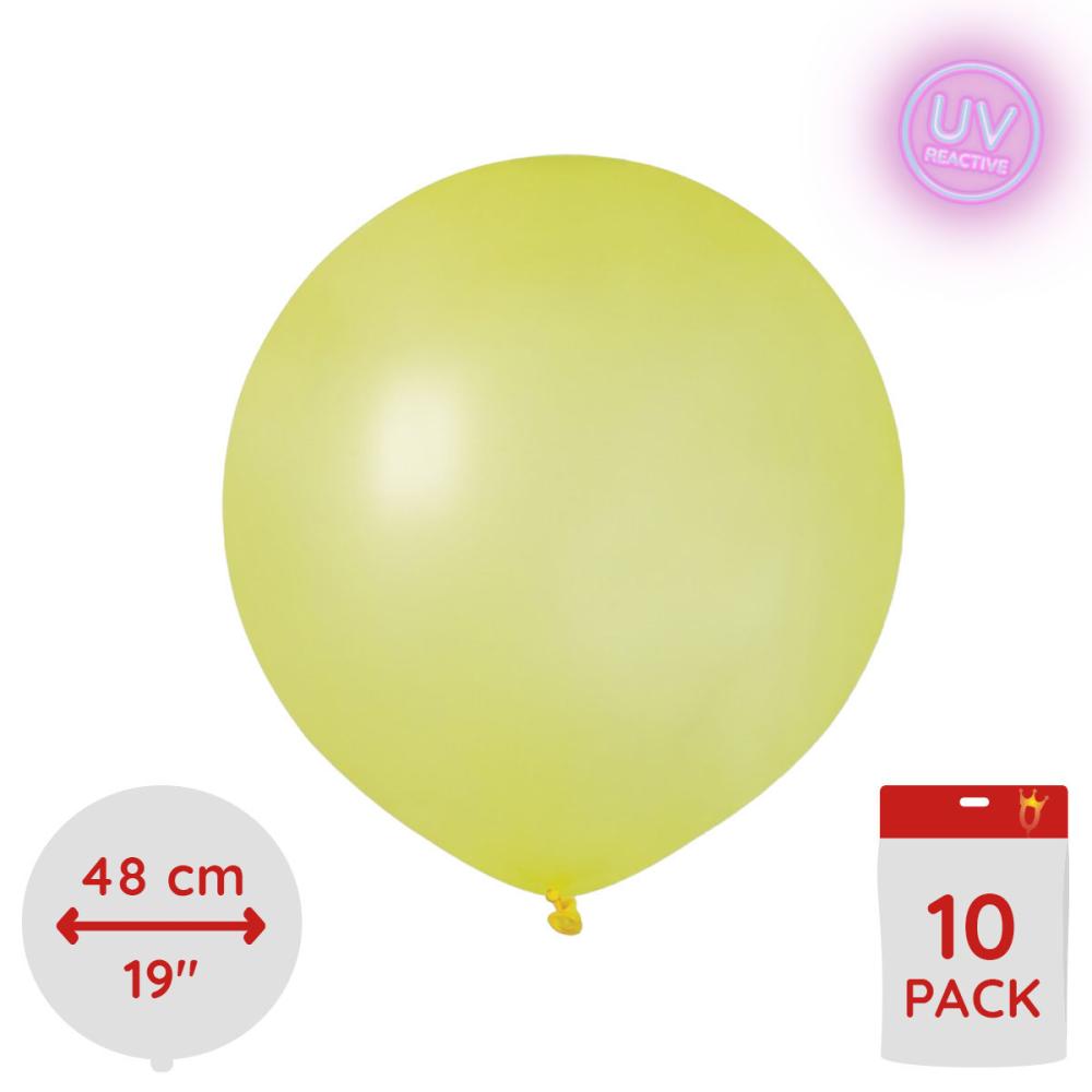 Latexballonger - Neon Yellow Glow 48 cm 10-pack