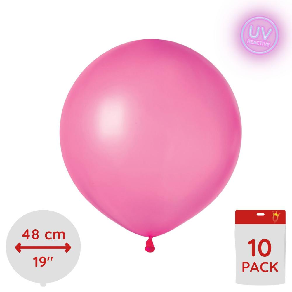 Latexballonger - Neon Pink Glow 48 cm 10-pack