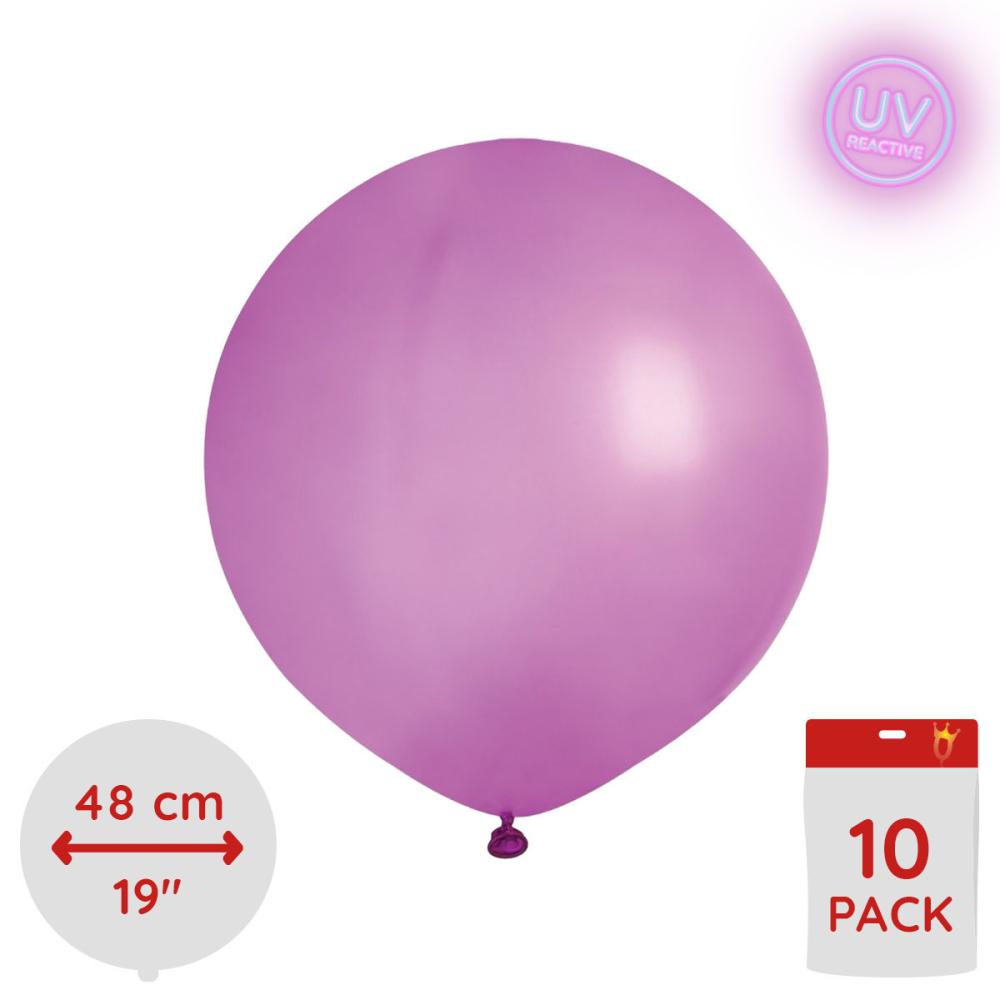 Latexballonger - Neon Purple Glow 48 cm 10-pack