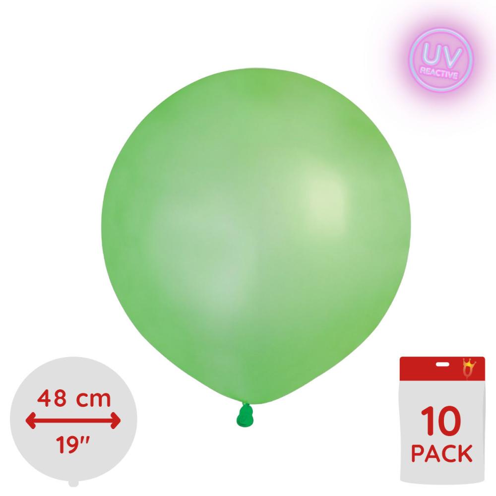 Latexballonger - Neon Green Glow 48 cm 10-pack