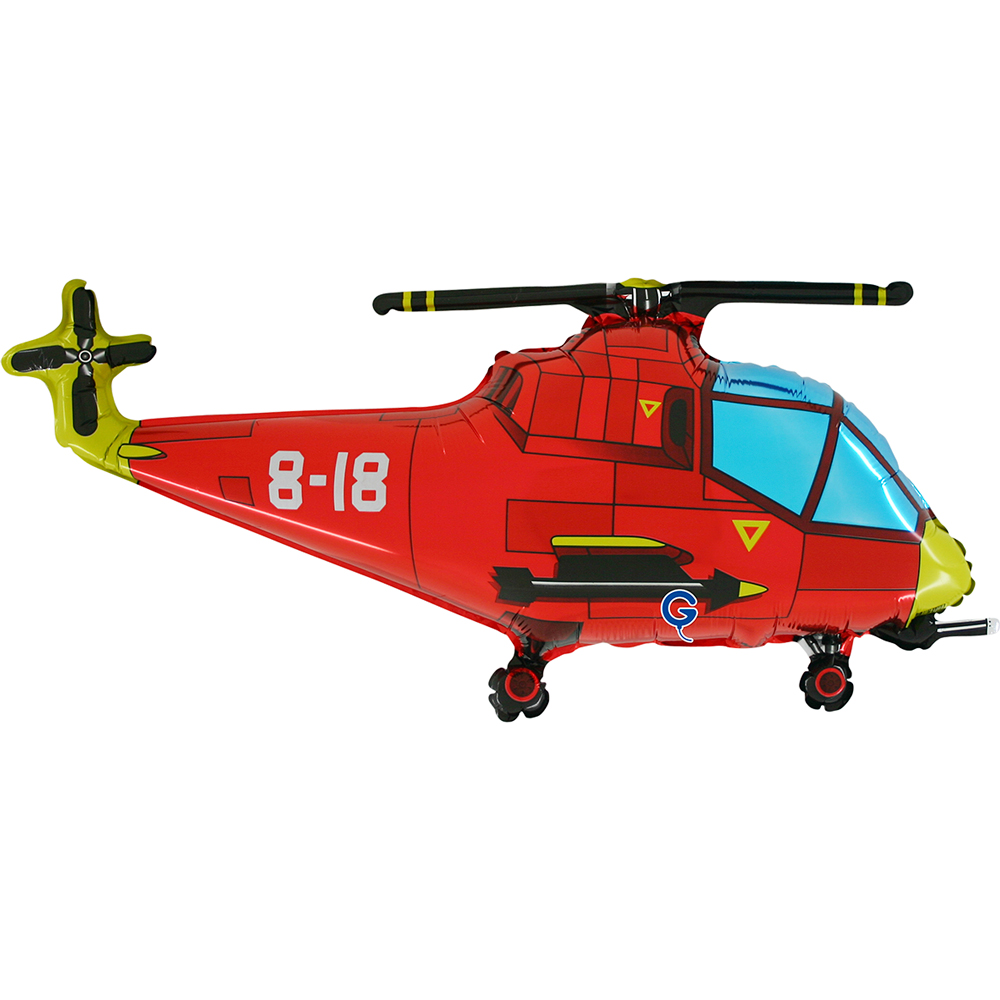 Folieballong - Helikopter Röd Shape