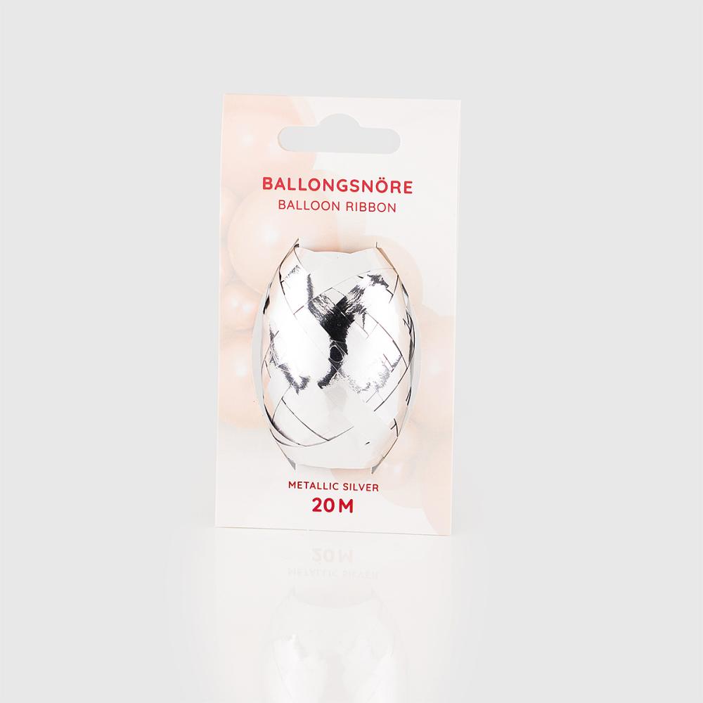 Ballongsnöre - Metallic Silver 20m - Singel-pack
