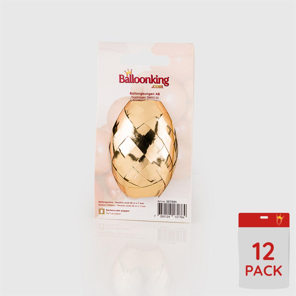 Ballongsnören - Metallic Guld 20m - 12-pack
