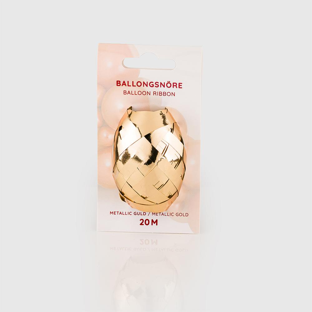 Ballongsnöre - Metallic Guld 20m - Singel-pack