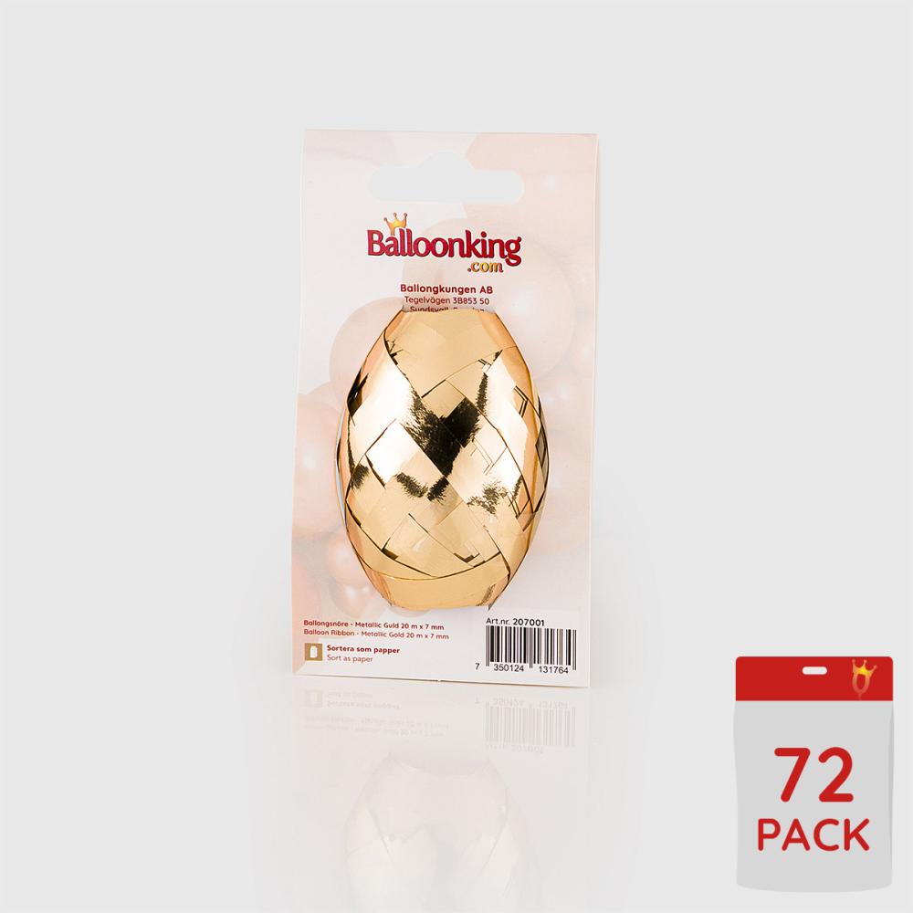 Ballongsnören - Metallic Guld 20m - 72-pack