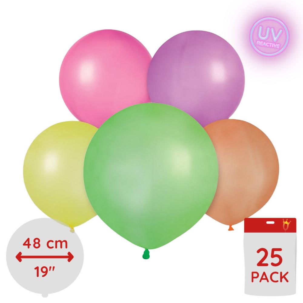 Latexballonger - Neon Assorted Glow 48 cm 25-pack