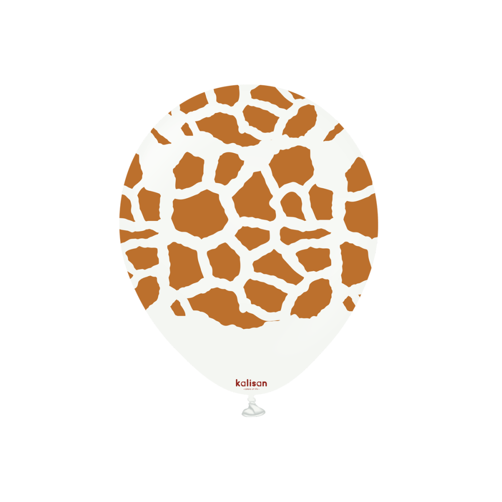 Latexballoons - Safari Giraffe 30 cm - White - Caramel Print 25-pack
