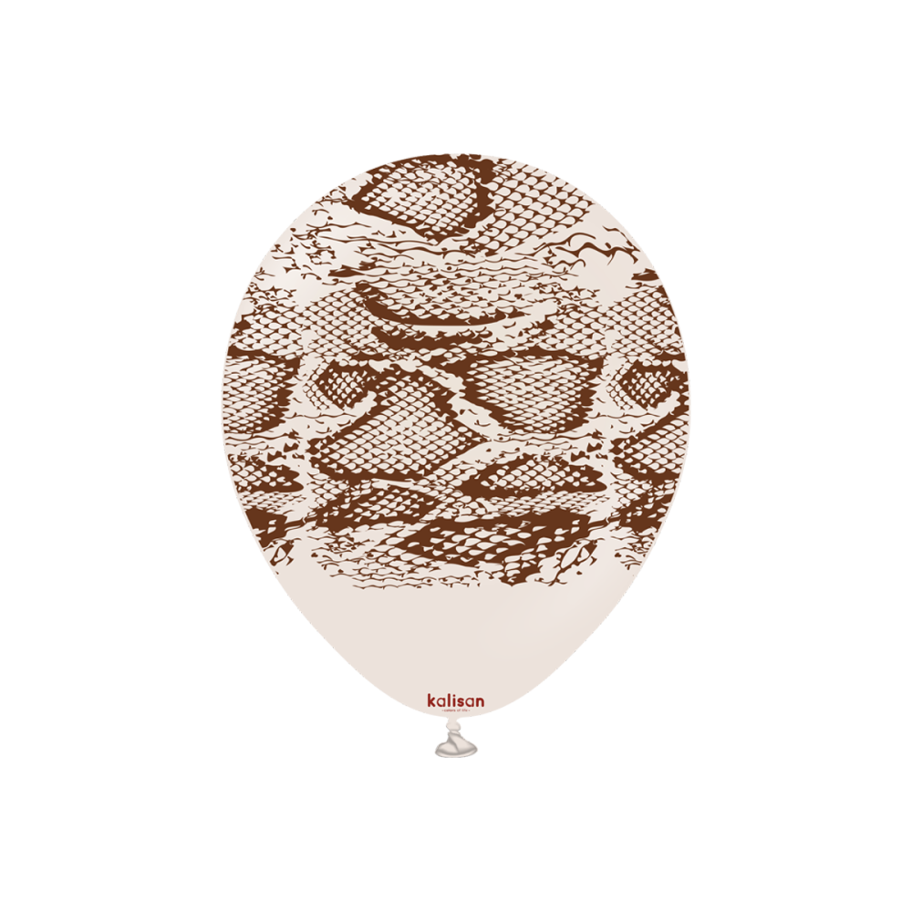 Latexballoons - Safari Snake N 30 cm - White Sand - Dark Brown Print 25-pack