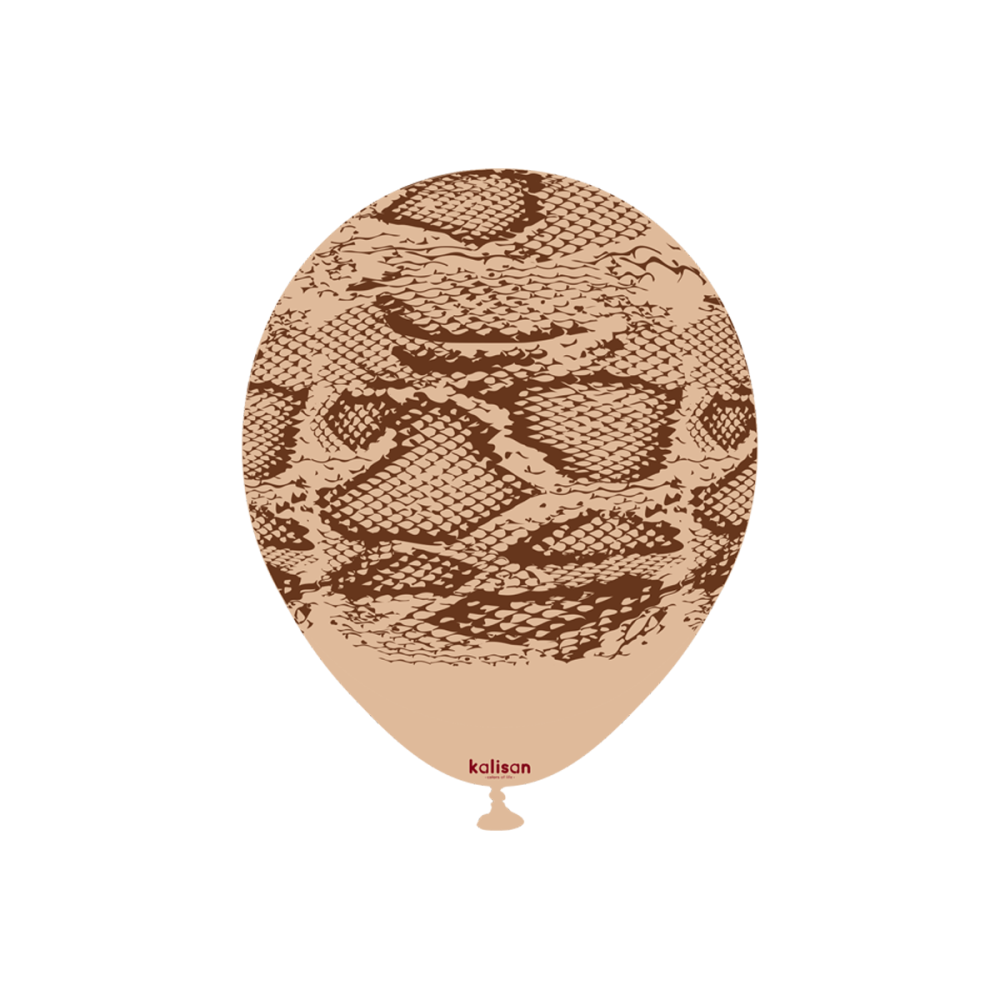 Latexballoons - Safari Snake N 30 cm - Desert Sand - Dark Brown Print 25-pack