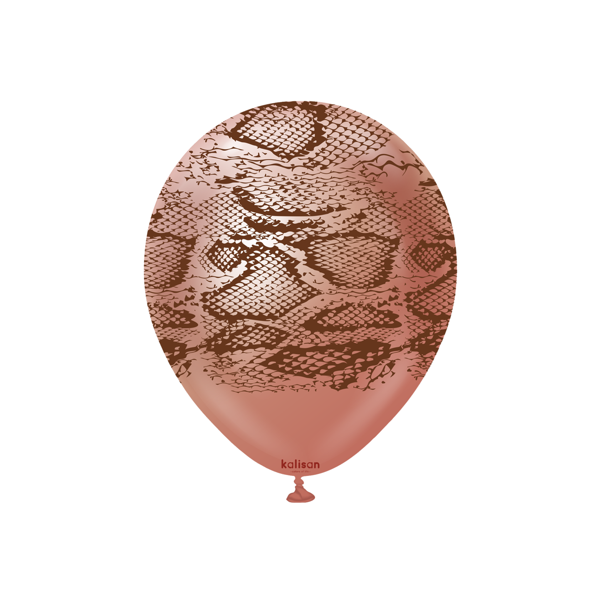 Latexballoons - Safari Snake N 30 cm - Mirror Rose Gold - Dark Brown Print 25-pa