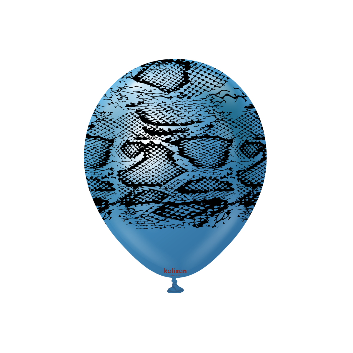 Latexballoons - Safari Snake N 30 cm  - Mirror Blue - Black Print 25-pack