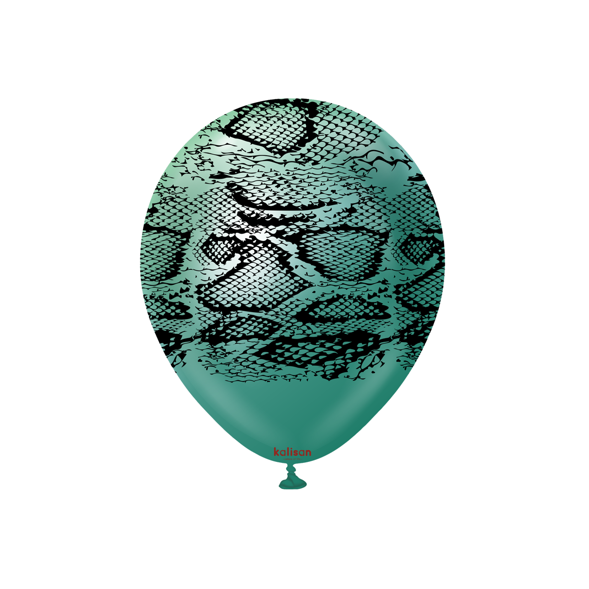 Latexballoons - Safari Snake N 30 cm - Mirror Green - Black Print 25-pack