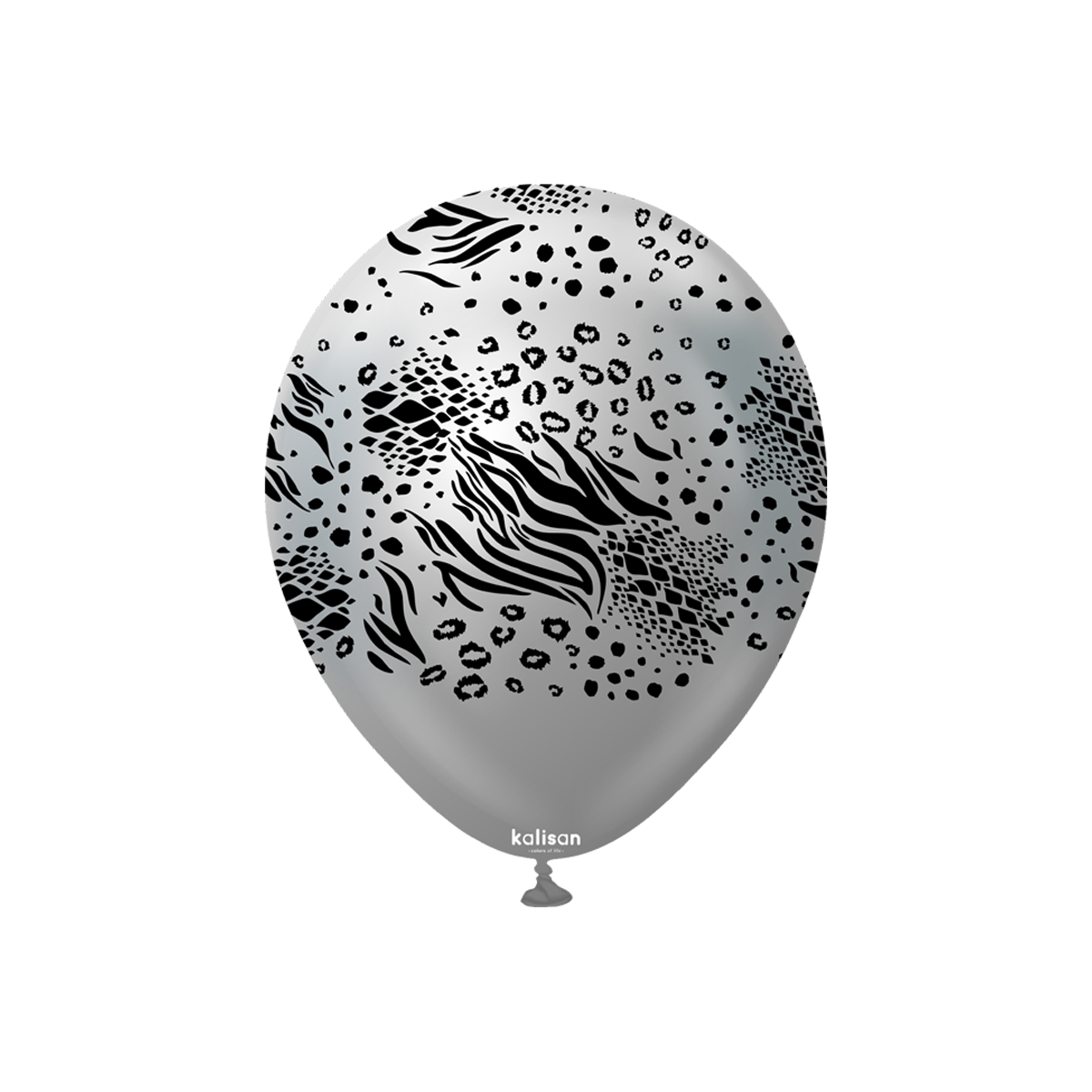 Latexballoons - Mutant 30 cm  - Mirror Silver - Black Print 25-pack